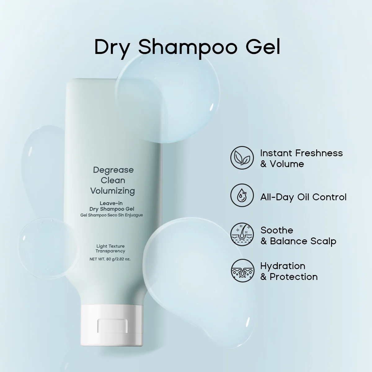 Leave-in Light Hair Dry Shampoo Gel