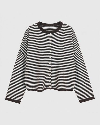 Women's Striped Cardigan Knit Long Sleeve Casual Fall Winter