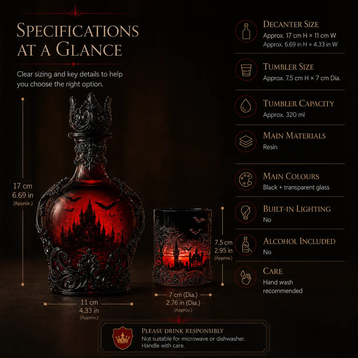 🔥Last Day 49% OFF - 🦇🍺Gothic Vampire Castle Whisky Decanter & Tumbler(📦Buy 3 Free Shipping)