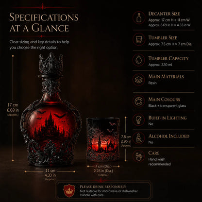 🔥Last Day 49% OFF - 🦇🍺Gothic Vampire Castle Whisky Decanter & Tumbler(📦Buy 3 Free Shipping)