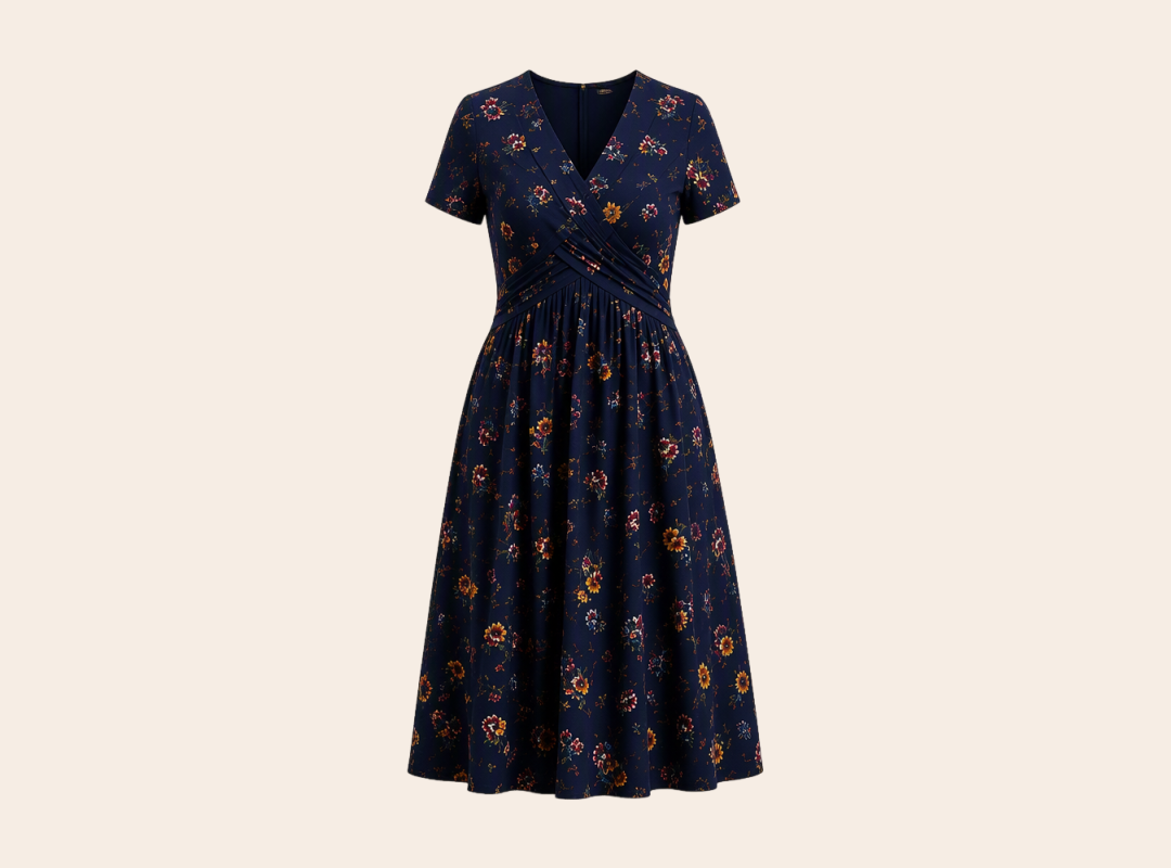 Navy floral dress
