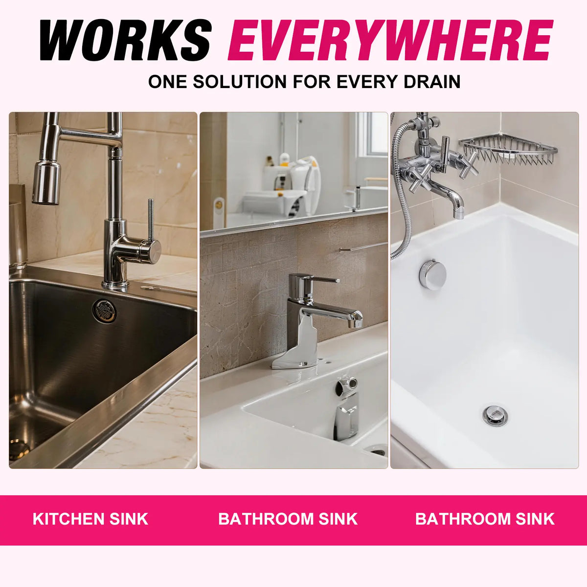 Foaming Drain Cleaner for Kitchen and Bathroom Drains - Safe, Effective & Deodorizing