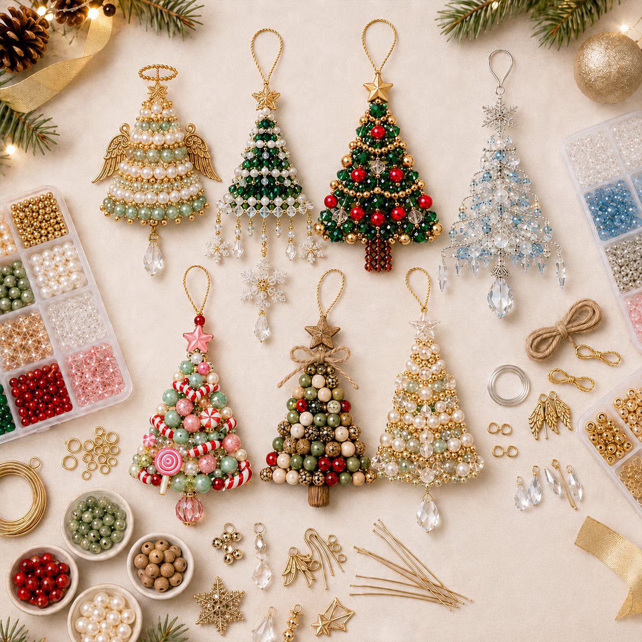 DIY Christmas Tree Beaded Ornament Kit