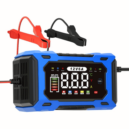 ⏳⏳Time-Limited Special⏰12V 6A Smart Car Battery Charger – Pulse Repair Technology, Auto Maintain & Desulfation