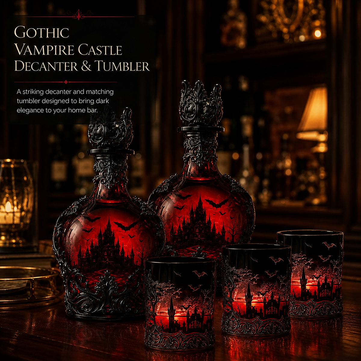 🔥Last Day 49% OFF - 🦇🍺Gothic Vampire Castle Whisky Decanter & Tumbler(📦Buy 3 Free Shipping)