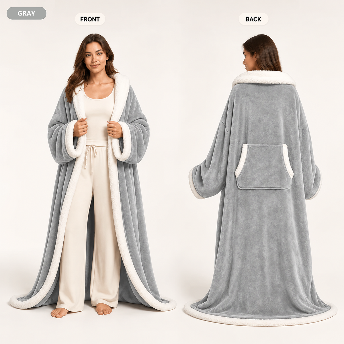 Wearable Heated Blanket with Sleeves and Foot Pocket 6 Heat Settings