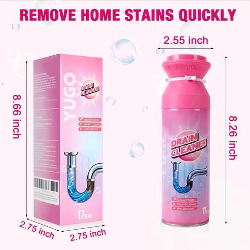 Foaming Drain Cleaner for Kitchen and Bathroom Drains - Safe, Effective & Deodorizing