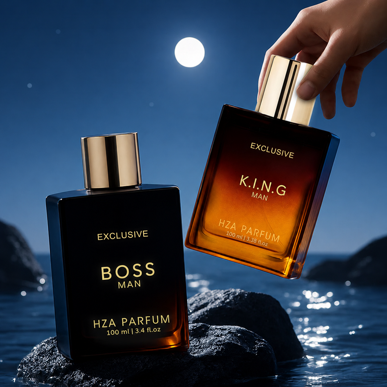 Gentlemen’s Fragrance Set with BOSS MAN Perfume & K.I.N.G. MAN Aroma.