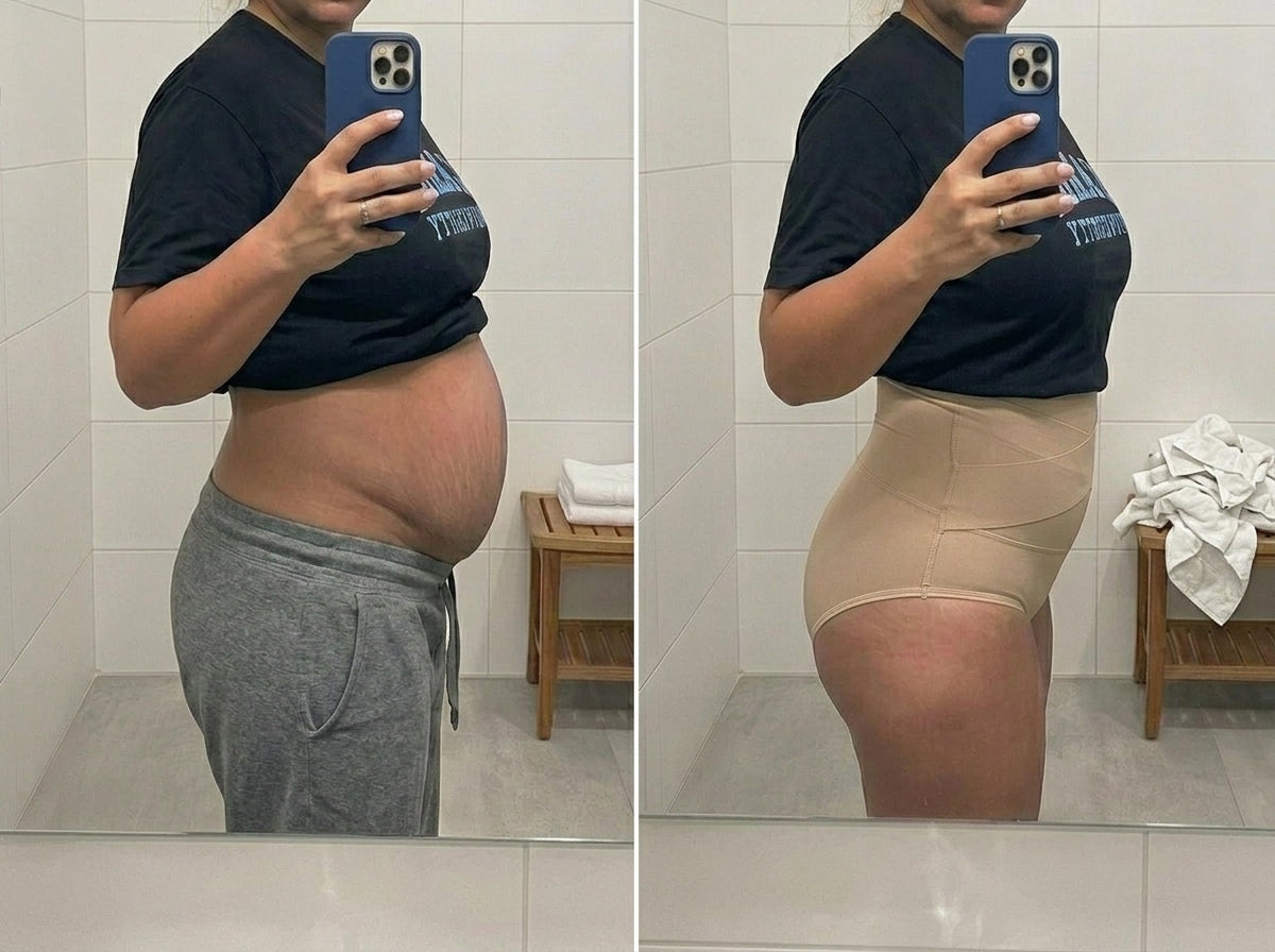 Before after postpartum belly Tkhotpick