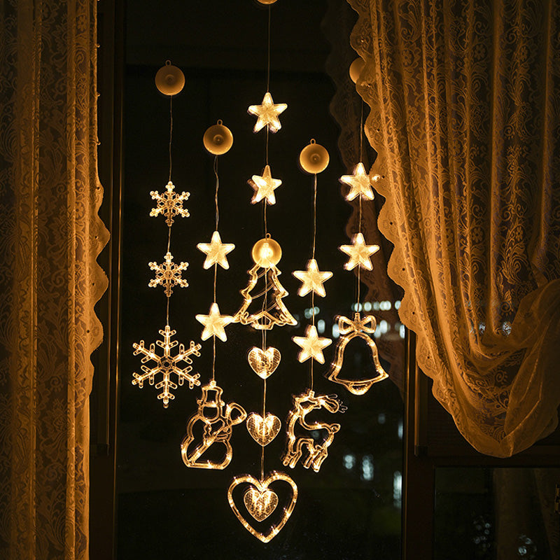 🎄❄️ DIY Christmas Snowflake Suction Cup LED Lights ✨ | Battery Operated, Warm & Multi-Colour, Window Suction Lights, Christmas Home & Party Decor