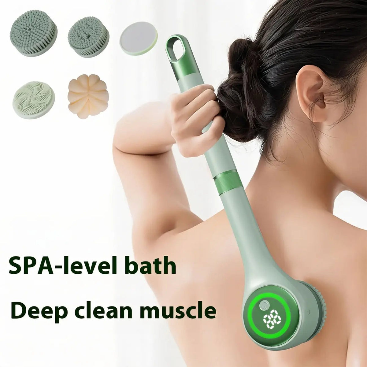 🔥Rechargeable Motorized Electric Shower Back Scrubber - Green