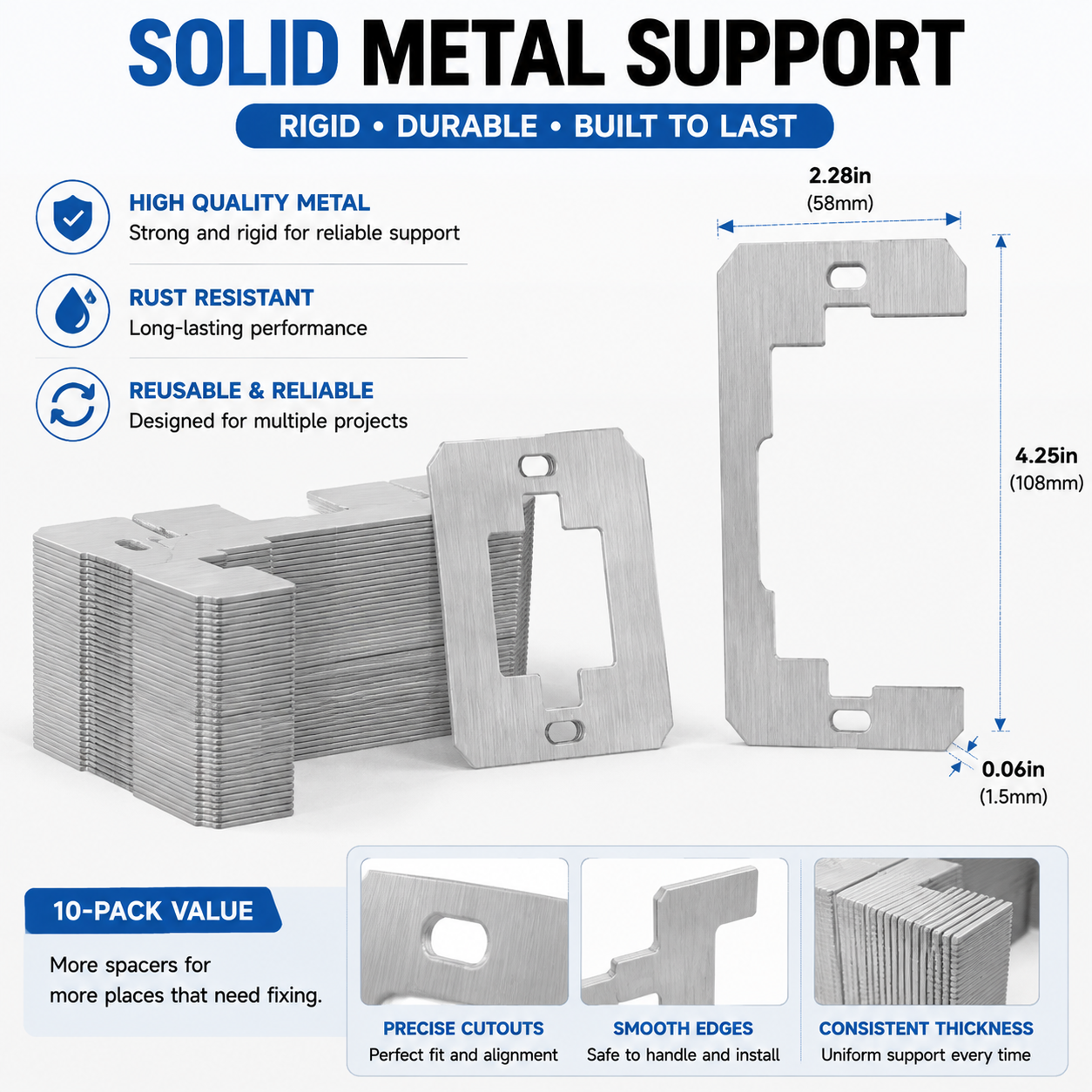🛠 Outlet Repair Spacers – Easy Fix for Loose, Crooked & Recessed Outlets