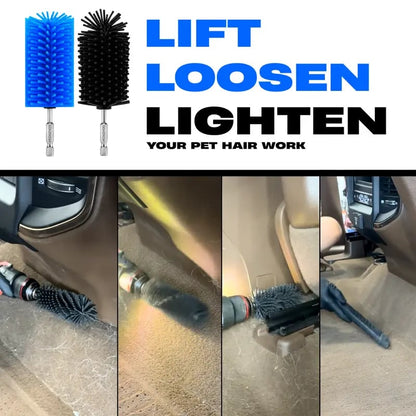 Hedgehog Silicone Pet Hair Drill Brush Set – Drill-Powered Silicone Brushes for Pet Hair, Carpet & Upholstery