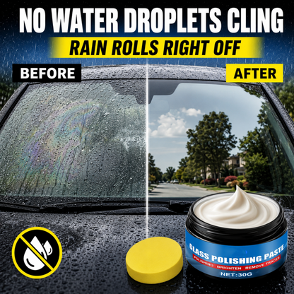 🚗Car Glass Oil Film Remover – Eliminates glare & wiper smears, repels rain. Night driving safer – see clearly in any weather