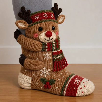 🎅🧦3D Hugging Christmas Socks Cute Wraparound Arms Cozy Festive Socks🎄
