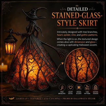 🧙🏻‍♀️Halloween Witch Lamp Ornament | Illuminated Desktop Decor for Spooky Vibe