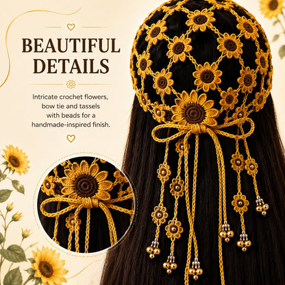 ☀ 🌻 Knitted Sunflower Hollow-Out Baseball Cap