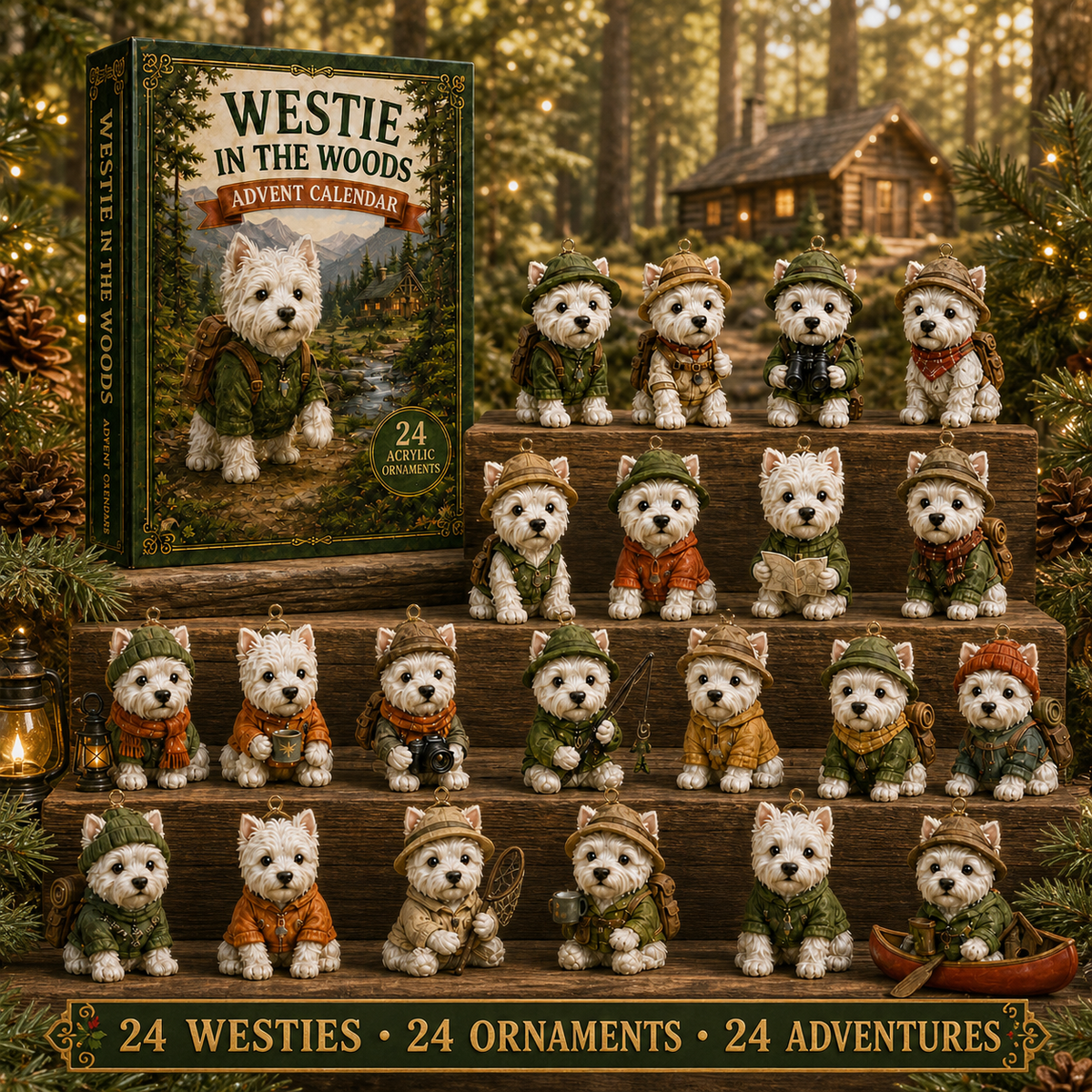 CHRISMAST KICKOFF 49% OFF - Westie In The Woods Advent Calendar 2026 - 24-Day Festive Countdown - Gift For Dog Lovers